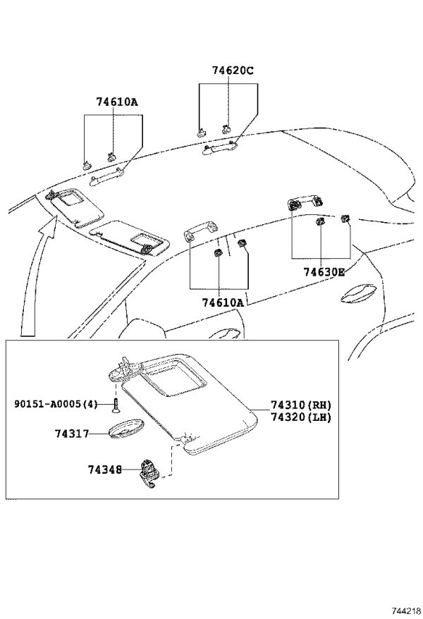 Rear Left Roof Rail 74610-48090 for Lexus RX