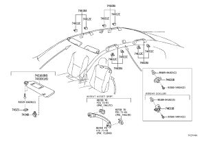 Roof Armrest Right Rear 74610-50050B0 for Lexus LS460