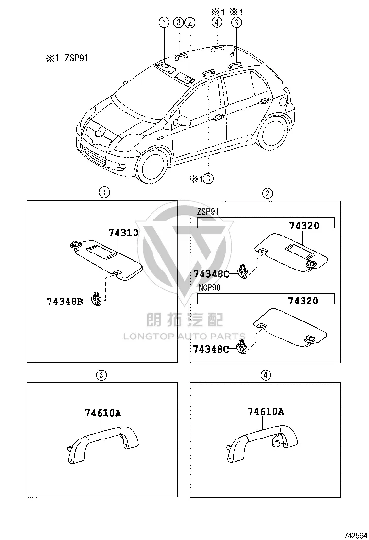 Roof Handle Front Left 74610-52020 for Toyota Auris