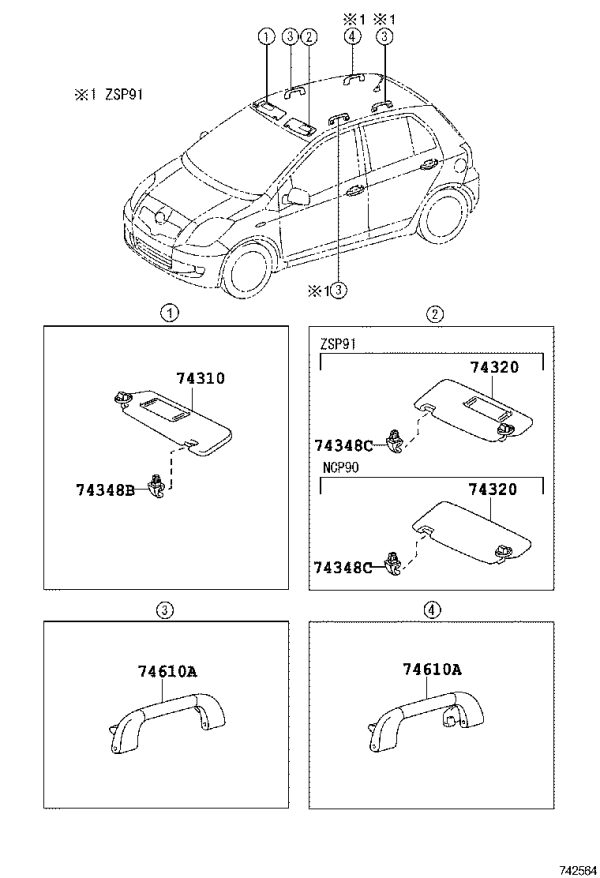 Roof Handle Front Left 74610-52020 for Toyota Auris