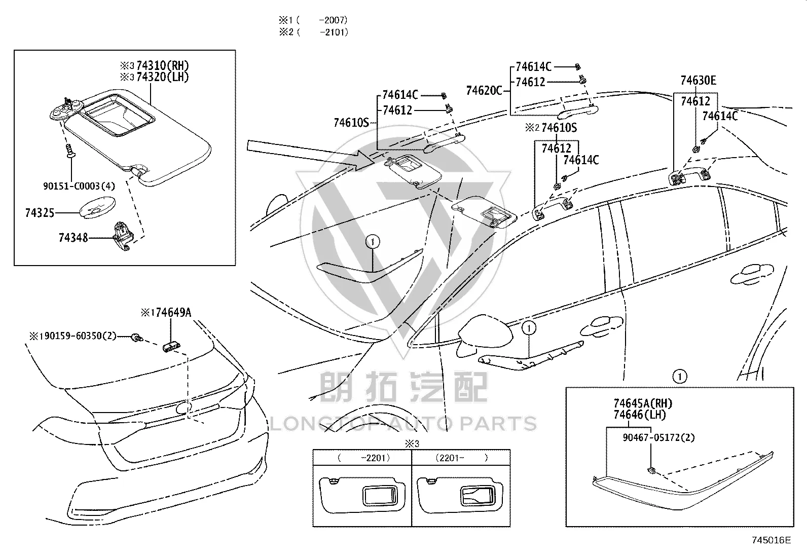 Rear Door Assist Handle 74649-51010 for Toyota Avalon