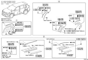 Rear door outer trim panel (right) 75077-0R121 for Toyota Wildlander