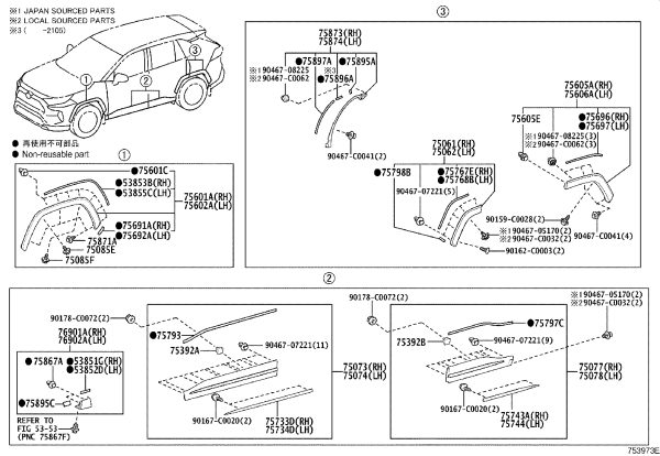 Front Door Exterior Trim Panel Right 75073-0R121 for Toyota WILDLANDER