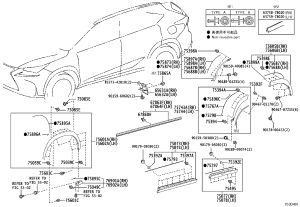 Rear Door Exterior Trim Panel 75077-78010 for Lexus NX