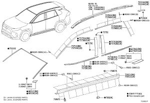 Toyota Left Outer Rear Mirror Triangle Trim Panel 60118-0R070 for RAV4 PHEV