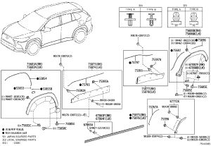 Rear Door Exterior Trim Panel 75077-0A060 for Toyota FRONT LANDER