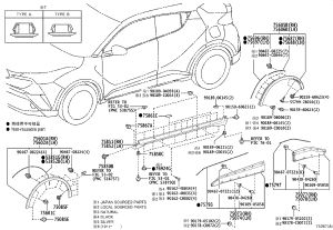 Front door exterior trim panel (left) 75074-F4030 for Toyota IZOA
