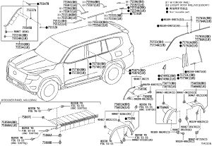 Front Door Glass Pressure Strip 75720-60110 for Toyota Land Cruiser