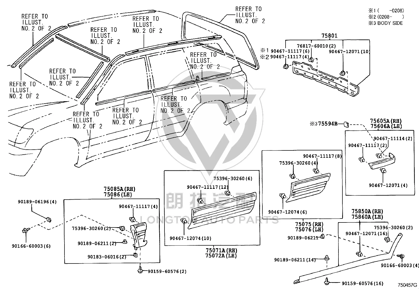 Front Fender (Right) 75085-60011A2 for Toyota Land Cruiser