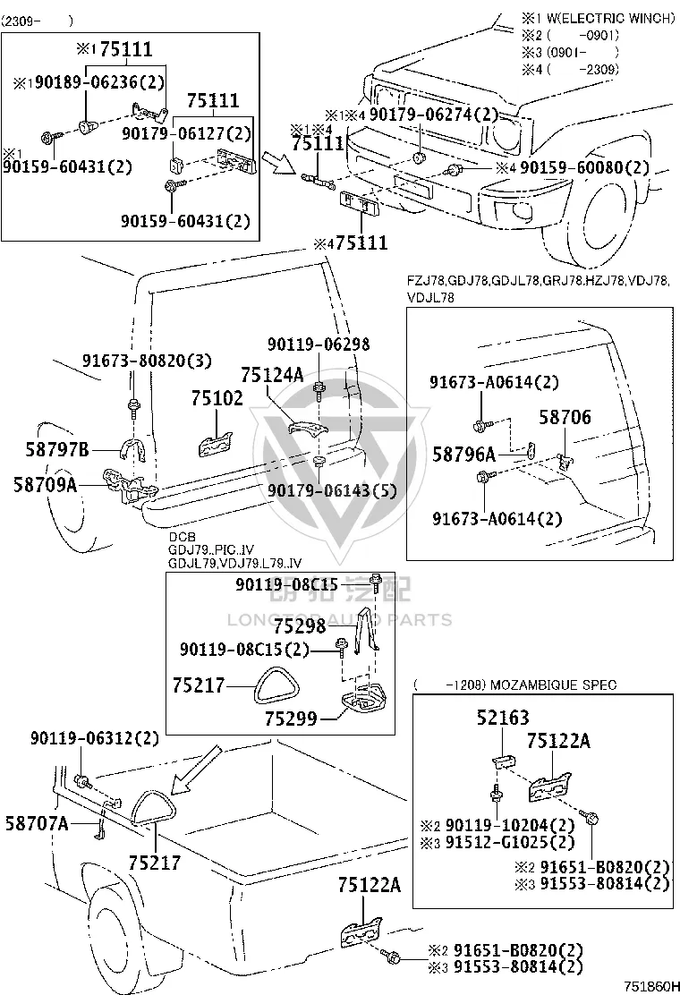 Bolt 90159-60080 for Toyota CORONA
