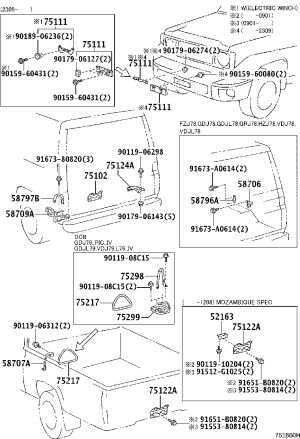 Bolt 90159-60080 for Toyota CORONA