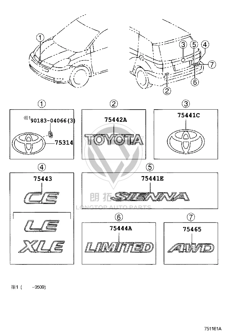 Front Bumper Plate 75301-AE010 for Toyota Sienna