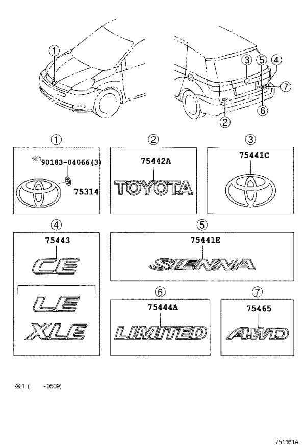 Front Bumper Plate 75301-AE010 for Toyota Sienna