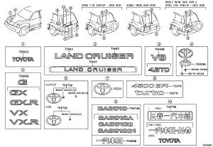 Tail Cover Lettering 75473-60060 for Toyota Land Cruiser