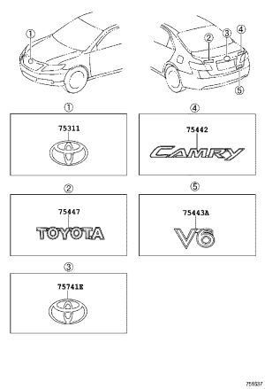 Front Grille Emblem 75311-33130 for Toyota Camry