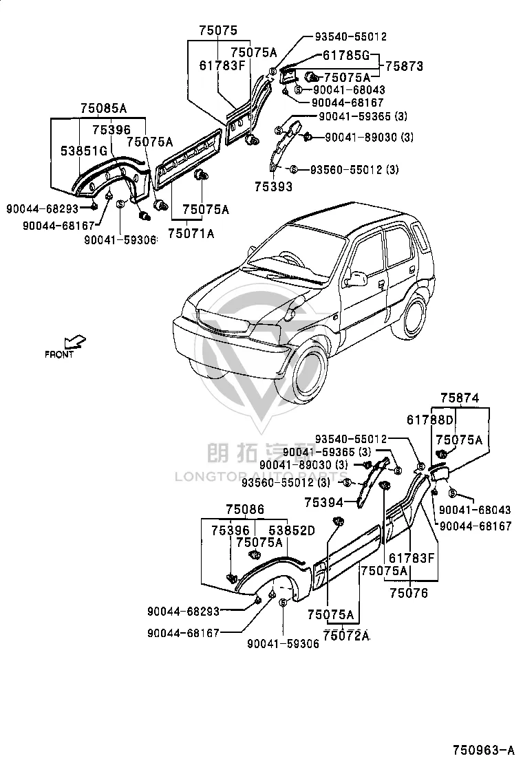 Screw 90041-68043 for Toyota Cami