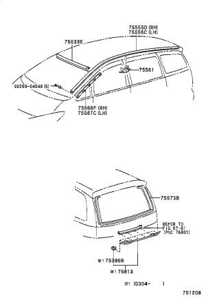 Front Windshield Molding 75533-28020 for Toyota Previa