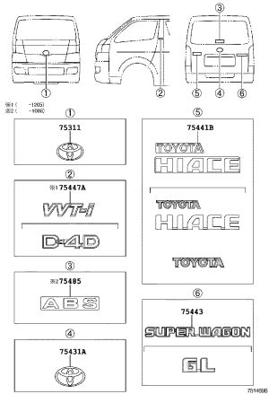 Tailgate Emblem 90975-02066 for Toyota Alphard