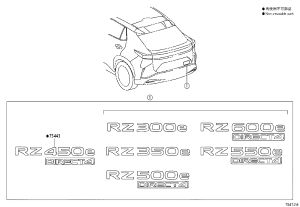 Tailgate Emblem 75443-46010 for Lexus RZ450E
