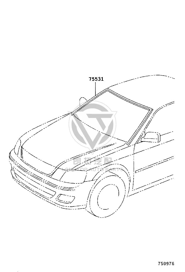 Front Windshield Trim Strip (Upper) 75531-33050 for Toyota Camry