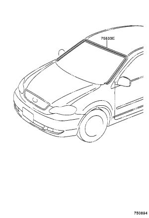 Front Windshield Molding 75533-12480 for Toyota Corolla