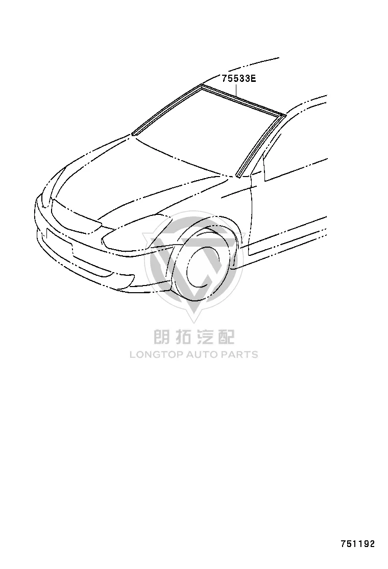Front Windshield Molding 75533-48090 for Toyota HARRIER