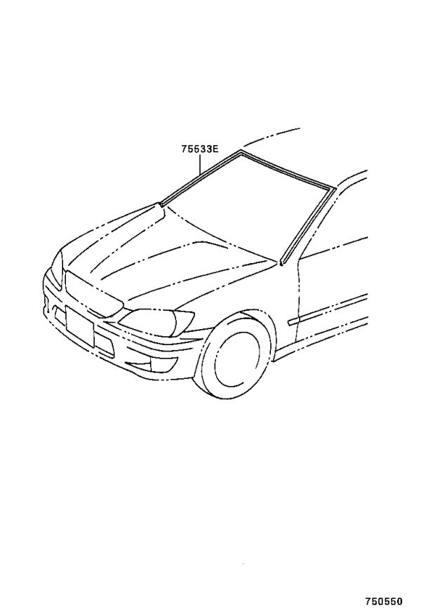 Front Windshield Trim Strip 75533-53020 for Toyota ALTEZZA