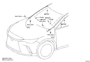 Front Windshield Molding 75535-48041 for Lexus RX Series