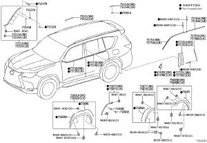 Bottom Large Edge Wraps Corner (Right) 75601-60070 for Lexus LX600