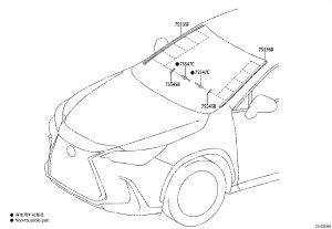 Front Windshield Molding (Right) 75535-78020 for Lexus NX Series