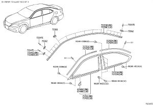 Front Door Glass Molding 75702-50040 for Lexus LS460
