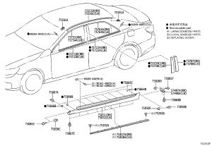 Roof Drip Molding 75555-0P020 for Toyota Reiz