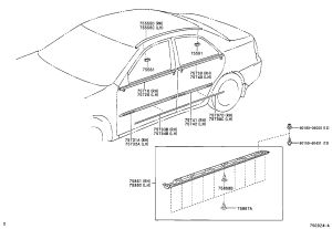Roof Drip Molding Left 75556-33011 for Toyota Camry