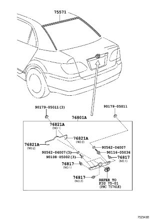 Tail lid moulding 76801-YK020 for Toyota Corolla