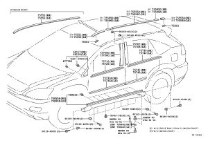 Rear Door Glass Molding 75740-48031 for Toyota HARRIER