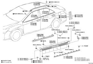 Rear Door Glass Outer Molding 75763-06110 for Toyota Camry