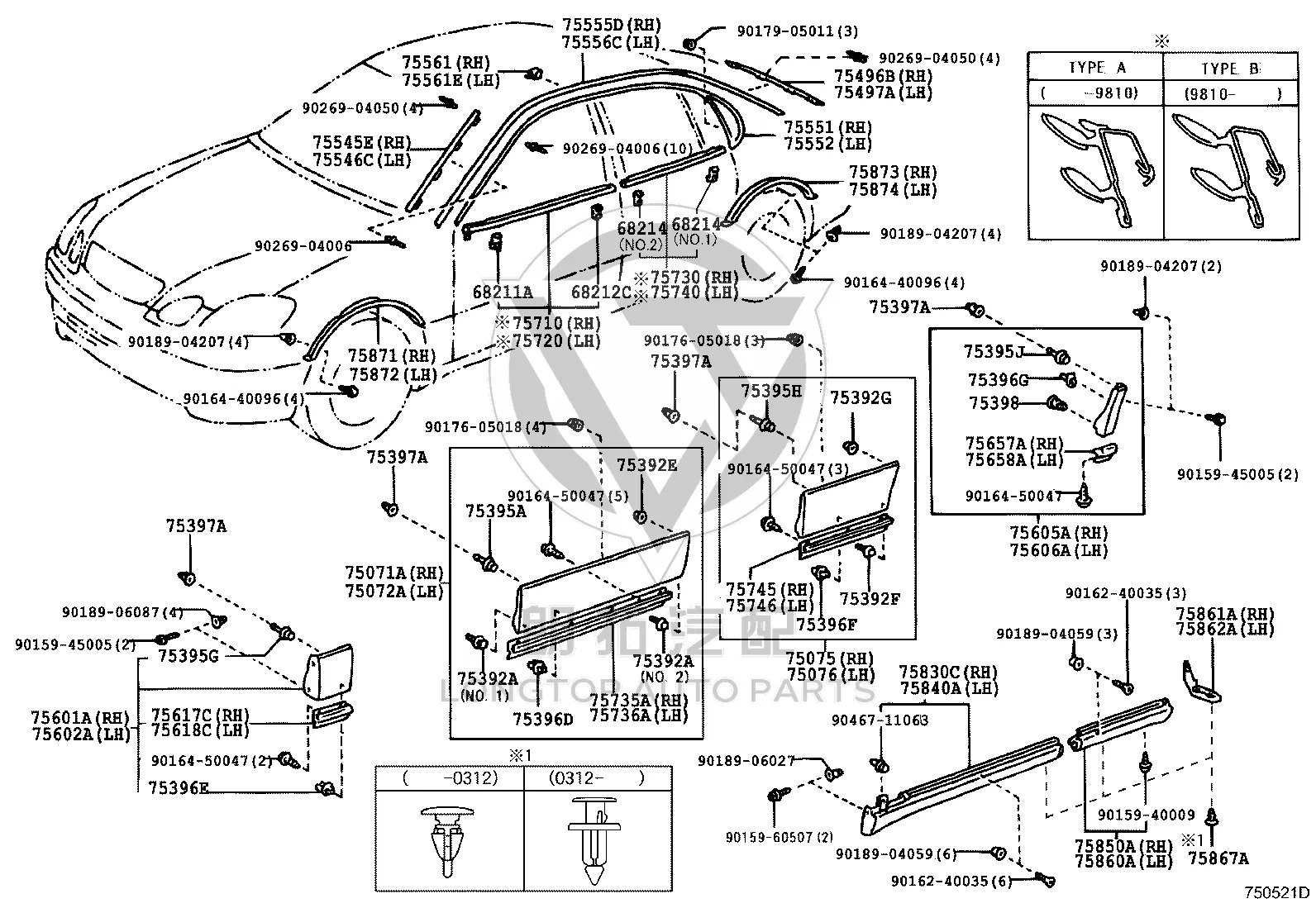 Blind Rivet 90269-04006 for Toyota Aristo