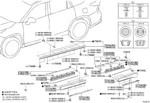 Right Rear Corner Front Door Weatherstrip 757330-E070 for Toyota Crown Kluger