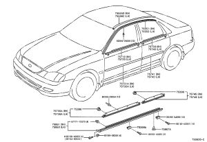 Front door exterior trim panel (left) 75732-AC020G1 for Toyota Avalon