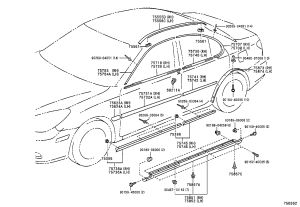 Front Door Lower Molding Left 75736-33040 for Lexus ES300