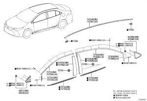 Outer Rearview Mirror Triangle Trim Panel 60117-02370 for Toyota Corolla