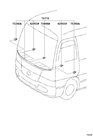 Front Engine Cover Moulding 75770-0S010 for Toyota Coaster