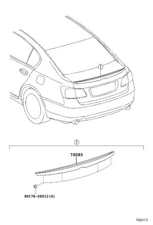 Rear Trunk Spoiler 76085-30050 for Lexus GS