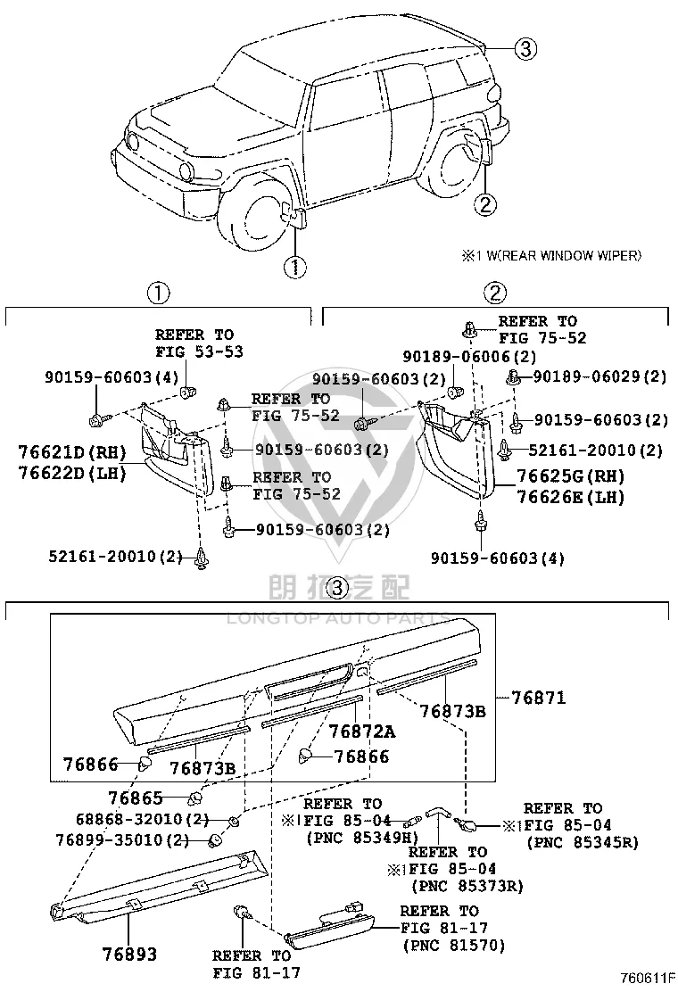 Front Wheel Fender Right 76603-35042 for Toyota FJ CRUISER