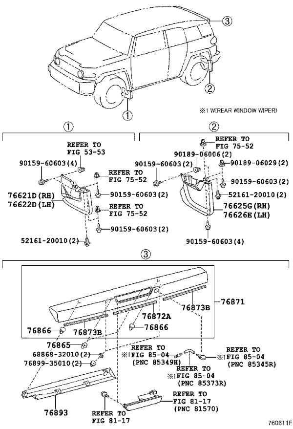Front Wheel Mudguard (Left) 76604-35042 for Toyota FJ Cruiser