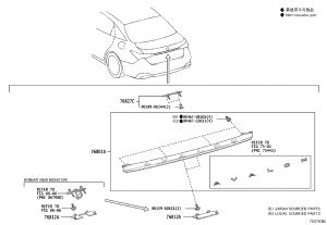 Rear Cover Trim Strip 76801-07111 for Toyota Avalon