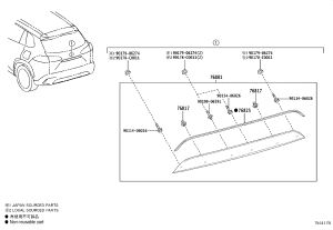 Tail Lid Moulding 76801-0A907 for Toyota Corolla