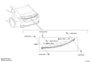 Tail lid moulding 76801-33721 for Lexus ES