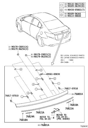 Rear Cover Trim Strip 76811-0D918 for Toyota Vios