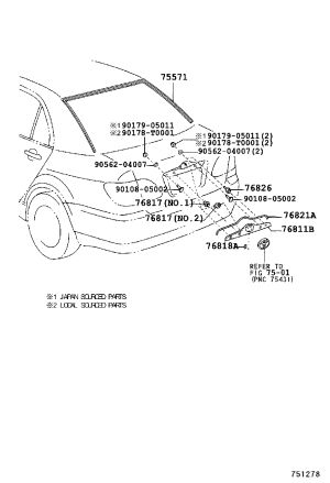 Tail Lid Moulding 76811-12906 for Toyota Corolla